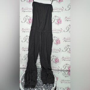 Aritzia jumper talula pants one piece suit grey waist cinch strapless tube